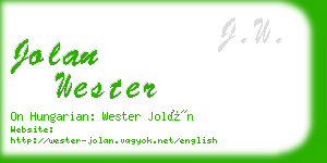 jolan wester business card
